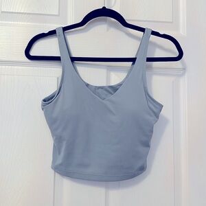 Sky blue activewear cropped tank top